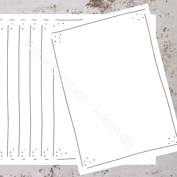 Postkarten / Stempelkarten / Kreativkarten Set (10 Stück Packung) RAHMEN PUNKTE